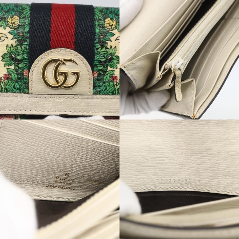 Gucci GG Marmont Web Coated Canvas Yuko Higuchi Wallet Green - Picture 11 of 12